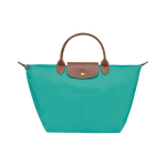 Longchamp Le Pliage 30 Kl&otilde;psuga T&otilde;mblukuga Sulgemine L&uuml;hikeste K&auml;epidemetega Nahast &Auml;&auml;ristusega Pelmeenikujuline Tassikott Keskmine Naiste Tassikotid Sinine 1623089P70 Blue