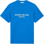 Stone Island FW24 Marina seeria kiri helkurtr&uuml;kiga vintage lai vabaaja &uuml;mmarguse kaelusega l&uuml;hikeste varrukatega t-s&auml;rk meestele t-s&auml;rk helesinine 8115207X4-V0022 M