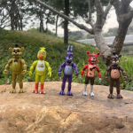5 tk FNAF Helendav Bonnie Karu Foxy Chica Freddy Liigutatavate Liigenditega Anime Kuju 14CM PVC Tegevuskuju Mudel