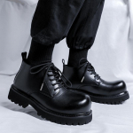 Kevad-s&uuml;gisesed Briti stiilis keskmise pikkusega saapad Kvaliteetsed Uue stiili paksude tallaga paeladega pahkluusaapad Br&auml;ndim&auml;rgid Mustad k&otilde;rge s&auml;&auml;rega saapad 44 must