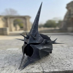 Tume Vaimukuninga Kiiver, Gootiline Naastudega Kiiver Fantaasia Cosplayks, Keskaegne LARP Kost&uuml;&uuml;m Must Terasest N&auml;idiselement