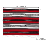 Mehhiko Tekk Punane 130x180cm Paks Segakiududega Serape Kootud Visketekk Joogaks Telkimiseks V&auml;litingimustesse Autosse Diivanile Mehhiko Tekk hall