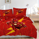3 tk Flash superkangelane Tekikottide komplekt, 1 Tekikott + 2 Padjap&uuml;&uuml;ri (Ilma siseta), K&otilde;rgkvaliteediline tr&uuml;kk k&otilde;ikideks aastaaegadeks, Vastupidav yy251103058 135x200cm