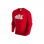 NIKE Sportswear meeste Club Fleece &uuml;mmarguse kaelusega dressipluus University Red FZ6374-657 XL