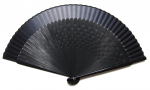 K&auml;sitsi valmistatud l&uuml;hike siidist 40 ruuduga ese 169004 Asahi-O meeste ventilaator, 22 cm, ribid, laseriga t&ouml;&ouml;deldud ribid, muster, must, nr. must