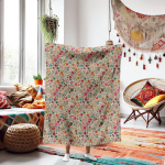 V&auml;rvikas Lilleline Lapitehnika Teemaline Flanellist Tekk Aastaaegadeks V&auml;rske ja Kirjandusliku Stiiliga Looduslik Atmosf&auml;&auml;r Pehmed Tekid 130x150cm