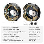 SucceBuy 1 Pair 3500/7000 lbs Electric Trailer Brake Assembly Self-Adjusting Axle Backing Plates for System Part Replacement 3500 lbs gray