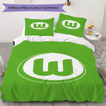 VfL Wolfsburgi Muster Voodipesu Tekikott Tekikott Padjap&uuml;&uuml;r Kodu Kaunistus S&uuml;nnip&auml;evakingitus (1 * tekikott + 2 * padjap&uuml;&uuml;ri ilma s&uuml;damikuta)100 135x200cm white