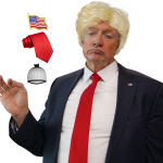 S&uuml;nteetiline 3-osaline Donald Kost&uuml;&uuml;mi Komplekt Punane Lips Lipsu S&otilde;lg &Uuml;hilduv Pres Donald Parukaga Halloweeni Kost&uuml;&uuml;m T&auml;iskasvanutele Paaridele Cosplay 3Pcs/Lot