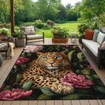 Luksuslik Džungli Leopardlillede Prindiga Vaip Elutuba Kodu Kaunistus Diivani Vaip Voodi&auml;&auml;rne Vaip Lounge-tuba Kohvilaua P&otilde;randamatt Kingitused 80X120CM black