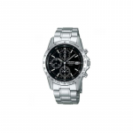 SEIKO 100 meetrit veekindel vabaaja kvarts terasrihmaga meeste k&auml;ekell must sihverplaat SBTQ041 must