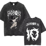 Pestud Vintage Junior H Las Flores Sad Boyz Tuuri Merch Tr&uuml;kitud T-s&auml;rgid Mehed Naised Mood Hip Hop &Uuml;le suurusega L&uuml;hikeste Varrukatega T-s&auml;rgid S black