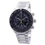 Renoveeritud Seiko Flightmaster SNA411 SNA411P1 SNA411P Piloodi Lennualarmiga Kronograaf Meeste Kell must