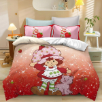 Armas T&uuml;drukute Roosa Multikas Maasikas Armas Voodipesu Komplekt Laste Tekikate 2/3 tk Anime Voodi Tekikate Padjap&uuml;&uuml;r Kodu Tekstiil 135x200cm