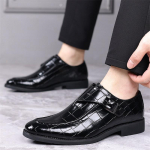 Uued Monk Strap Kingad Meestele Punased Rohelised Teravaotsalised Krokodillimustriga Kingad Disainer Formaalne Pulmakleit Homecoming Jalan&otilde;ud 38 must