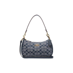 Coach Teri 25 Klassikaline Monogramm T&otilde;mblukuga Sulgemine Chambray Kangast ja Nahast Kotti Naiste Kotti teksasinine CH139-IMDEI Gift Box Set (Basic Set+Yellow Box) gray
