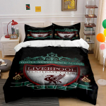 Liverpooli jalgpalliklubi Voodipesu Voodipesu Tekikoti komplekt Tekikott Padjap&uuml;&uuml;rid Kodu sisustus (1 * Tekikott 2 * Padjap&uuml;&uuml;ri, ilma tekita) 135x200cm