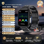 2026 Uus nutikell EKG+PPG Tervise diagnoos Mehed Naised Kell BP Nutikell Black silicone belt black