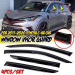 Uus 4x must toonitud auto k&uuml;lgakna vihmakaitse tuuldeviisori varikatused varjualused Vihmakaitse ukseviisor TOYOTA C-HR CHR 2017-2020 jaoks must