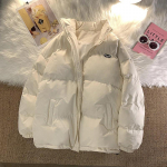 Talvised t&otilde;mblukuga t&auml;navar&otilde;ivad Solid Parkas jakk Naiste Tide Ins Korea versioon V&auml;lisriided lahtised Y2K vabaaja leivapolsterdatud jope mantel S aprikoosi