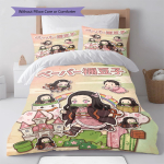 Nezuko Kamado Voodipesu Komplekt Tekikate Pehme Tekikate Tekikate Magamistoa Kodu Dekoor Anime Disain -QJY 135x200cm