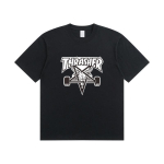 A1-07 Suvine Thrasher Kirjatr&uuml;kiga T-s&auml;rk Meeste Naiste &Uuml;legabariidiline Puuvillane L&uuml;hikeste Varrukatega Vabaaja Streetwear T-s&auml;rk XL must