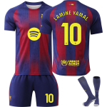Barcelona Yamal Laste Jalgpallis&auml;rgi Komplekt Spordivarustus Jalgpalli &Uuml;htne Komplekt 130-140 CM
