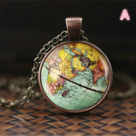 Globe Dome kaelakee Maa maailma kaart ripats klaaskett Ehted New Yorgi kaart K&auml;sitsi valmistatud kaelakee A