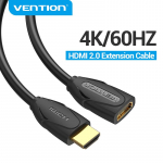 Ventioni HDMI pikendus HDMI isasest emasele 4K HDMI 2.0 pikenduskaabel HDTV jaoks Nintend Switch PS4 projektori HDMI pikenduskaabel 50cm must
