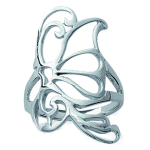 Bague Argent 'Papillon des Songes' argent&eacute; (rhodi&eacute;) - 25 mm 52 h&otilde;be