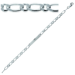 Les Tr&eacute;sors De Lily [D7492] - Bracelet Argent 'Identit&eacute;' argent&eacute; - 18 cm 4 mm hall
