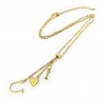Les Tr&eacute;sors De Lily [F9159] - Collier Plaqu&eacute;-Or 'I Love U' kuld