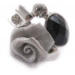 Bague Cr&eacute;ateur 'Scarlett' gris noir 50 hall