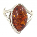 Bague Argent 'Inspiration' ambre - 16x10 mm 52 pruun