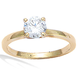 Solitaire Plaqu&eacute; Or 'Unique' blanc dor&eacute; - 6 mm 54 valge