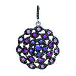 Les Tr&eacute;sors De Lily [L6691] - Pendentif Argent 'Sappho' violet (rhodi&eacute;) - 19 mm lilla