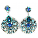 Les Tr&eacute;sors De Lily [M4137] - Boucles Cr&eacute;ateur 'Alta&iuml;' bleu turquoise sinine