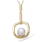 Les Tr&eacute;sors De Lily [P1184] - Pendentif plaqu&eacute; or 'Perla' ivoire dor&eacute; - 30x15 mm valge