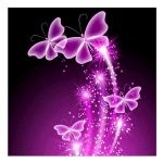 T&auml;ielik 5D Teemantmaal Sinine Kummitus Liblikad Tikand Ristpistes Kodukaunistus K&auml;sitsi valmistatud kingitus 25x25cm