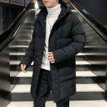 Talvejope Meeste Pikk Parka Jope S&uuml;gismantel Meeste Mantel V&auml;lisriided Pikk jakk Army roheline kapuutsiga mantel Plus Size M must