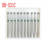 Eriti pikad hambaravi teemanthambad FG 1,6 mm vars kiirete k&auml;siinstrumentide hammustuste jaoks Hambaarsti t&ouml;&ouml;riistad 10 tk/pakk BR-X31C