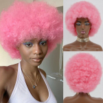LISI HAIR Afro naiste l&uuml;hikesed kohevad juuksed krussis lokkis roosad parukad mustanahalistele naistele Aafrika s&uuml;nteetilised liimita parukad peol kasutamiseks