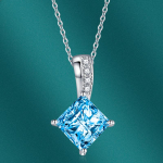 BELLA BOX ruudukujuline ripats kaelakee mitmev&auml;rviline mood pulma kihlus ehted sinine