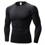 Meeste jooksu pikkade varrukatega T-s&auml;rk kiiresti kuivav &uuml;likond fitness sport liibuv t-s&auml;rk uus Treening s&ouml;rkjooks 1059 M must