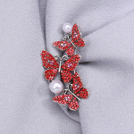 Uus Kristallklaasist pross Kolm punast liblikast prossid naistele T&uuml;drukutele Leht Pross Riietus N&otilde;el hobusen&otilde;el punane