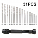 Osad Otsad K&auml;sipuurid 31tk Precision Pin Vise Drilling Bits Mini Micro