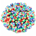 20 tk segav&auml;rvilised pehmed keraamilised helmed, s&uuml;da &uuml;mmargune karu, pehmed savihelmed ehete valmistamiseks kaelakee k&auml;ev&otilde;ru ripatsite tarvikud 20Pcs 9*10mm Rainbow Heart