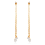 Les Tr&eacute;sors De Lily [R1923] - kullatud 'Perla' elevandiluust kuldk&otilde;rvar&otilde;ngad - 8 cm - 4 ja 6 mm p&auml;rlid valge