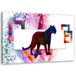 Feeby l&otilde;uenditr&uuml;kk, mitmev&auml;rviline panter valgel taustal 60x40 mitmev&auml;rviline