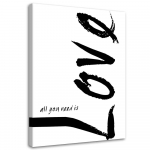 L&otilde;uenditr&uuml;kk Love Typography Inscription 40x60 valge/must